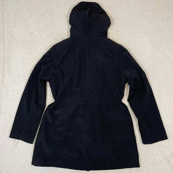 Liz Claiborne Womens Black Anorak Jacket Leopard Lining XL Drawstring Waist - Picture 12 of 12